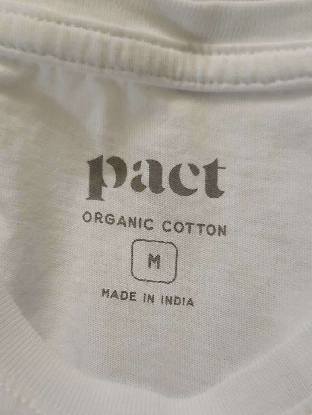 Lot of 2 Pact Organic Cotton Crewneck T-Shirts White Sz M Minimalist Basics - Picture 2 of 9